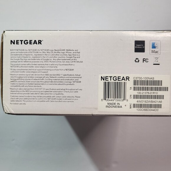 Netgear N600 WiFi Cable Modem Router 802. - Picture 4 of 7